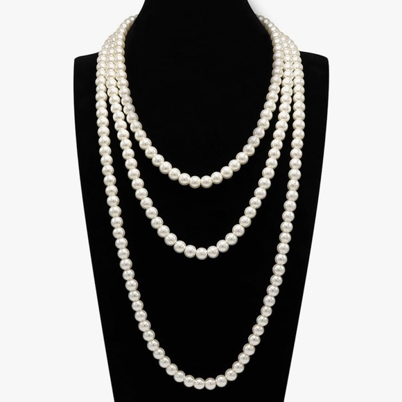 Amazon Jewelry - NWT Long Pearl Necklace for Women Faux Pearl Beaded Strands Necklace